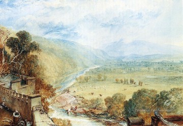 Ingleborough De la terrasse du château de Hornby paysage Joseph Mallord William Turner Peinture à l'huile
